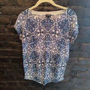 The Limited Patterned Lightweight Short Sleeve Sweater